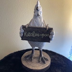 Farmhouse kitchen open Rooster Figurine
